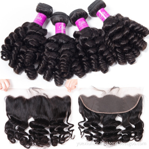 100% Human Hair Frontal with Baby Hair Mink Funmi Curly 13x6 Frontal in China Hair Vendors
